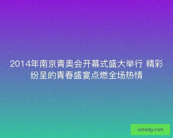 2014年南京青奥会开幕式盛大举行 精彩纷呈的青春盛宴点燃全场热情 2014年南京青奥会开幕式盛大举行 精彩纷呈的青春盛宴点燃全场热情