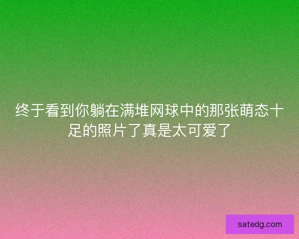 终于看到你躺在满堆网球中的那张萌态十足的照片了真是太可爱了