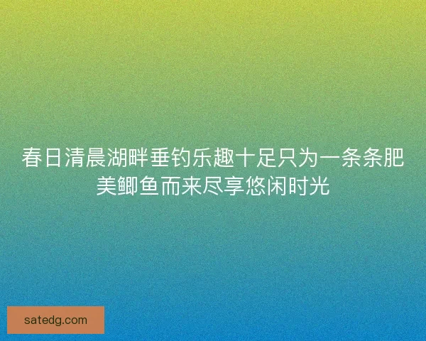 春日清晨湖畔垂钓乐趣十足只为一条条肥美鲫鱼而来尽享悠闲时光