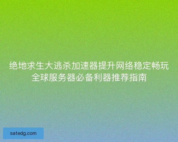 绝地求生大逃杀加速器提升网络稳定畅玩全球服务器必备利器推荐指南